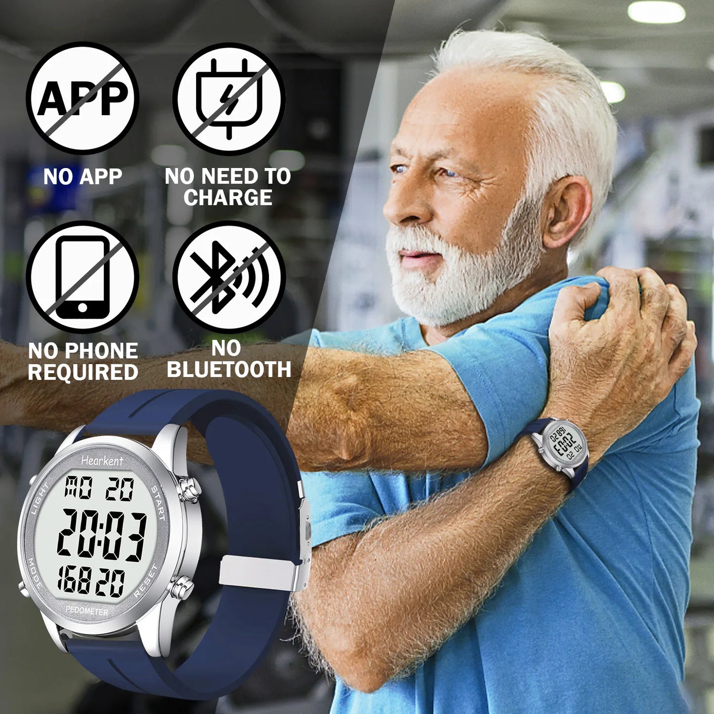 Men’s Digital Pedometer Watch