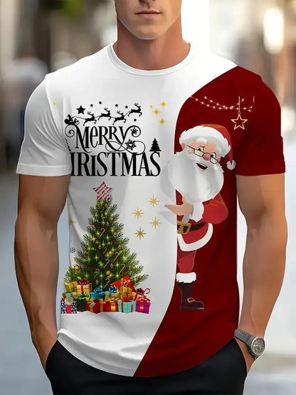 Funny Cartoon Santa Claus Christmas Graphic T-Shirt