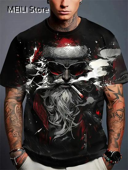 Men’s Christmas 3D Santa Claus Print T-Shirt