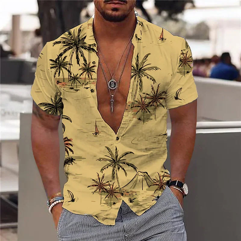 Men’s 3D Printed Coconut Hawaiian Shirt