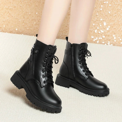 WOIZGIC Women’s Genuine Leather Ankle Boots