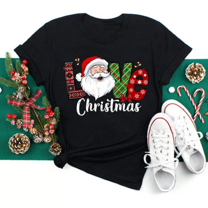 Funny Santa Print Christmas Women's T-Shirt