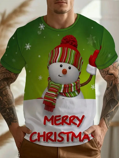 Men’s 3D Snowman Graphic T-Shirt