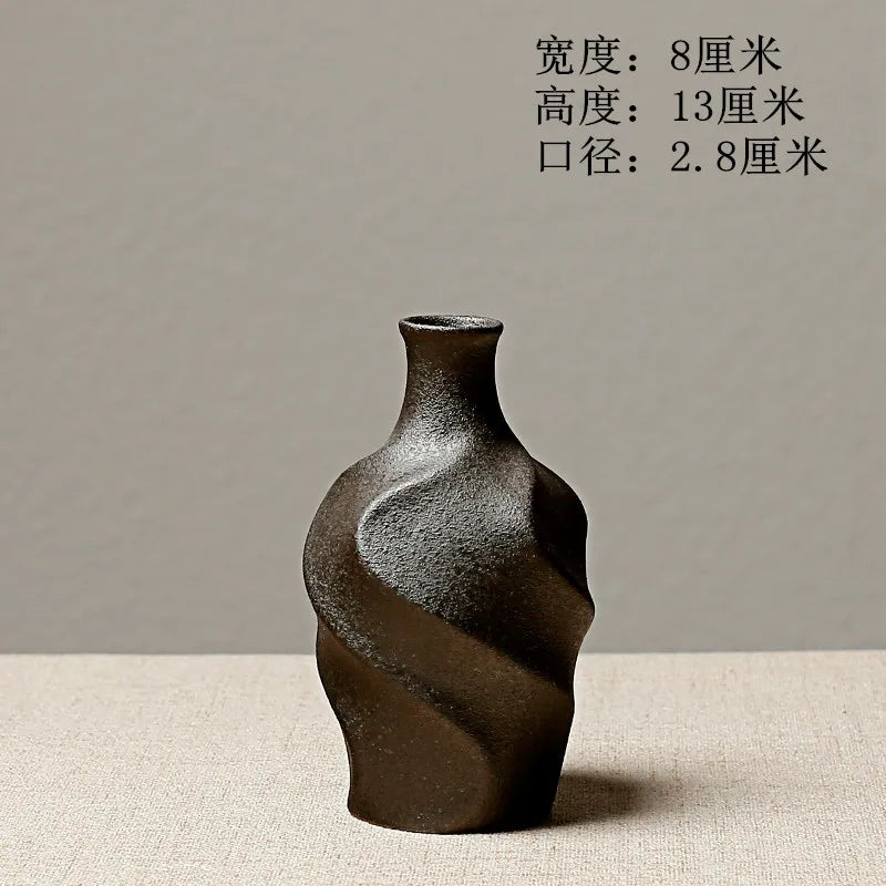 Japanese-Style Terracotta Flower Vase