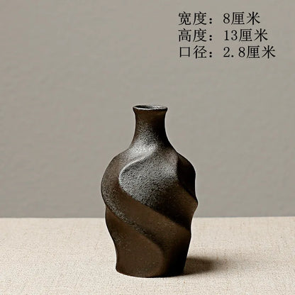 Japanese-Style Terracotta Flower Vase