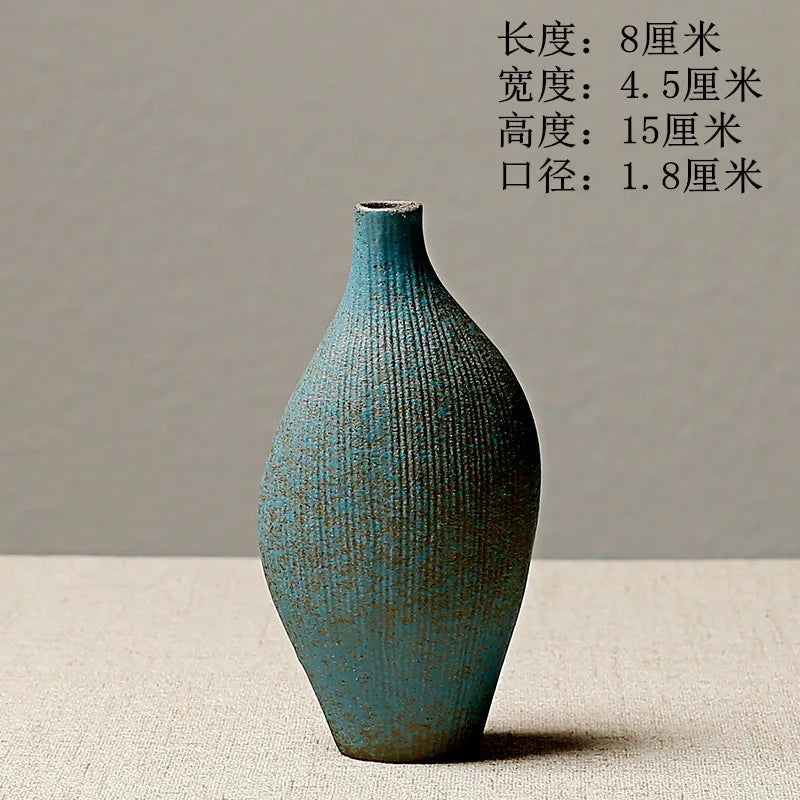 Japanese-Style Terracotta Flower Vase