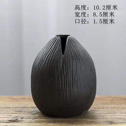 Japanese-Style Terracotta Flower Vase