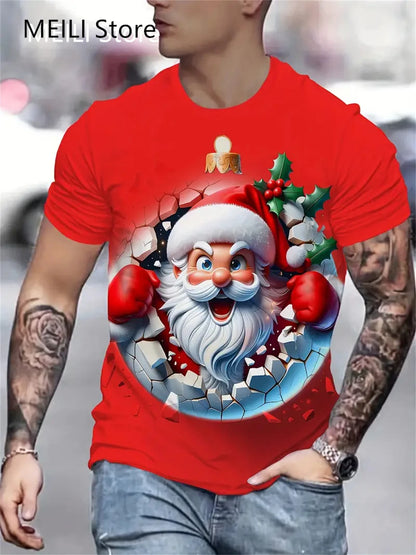 Men’s Christmas 3D Santa Claus Print T-Shirt