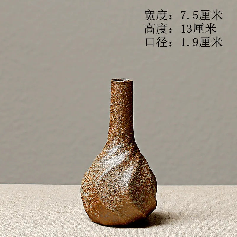 Japanese-Style Terracotta Flower Vase