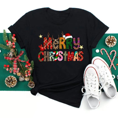 Funny Santa Print Christmas Women's T-Shirt