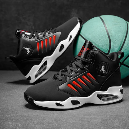Men’s High-Top Sports Shoes with Breathable Mesh – Cushion Support Basketball & Running Sneakers
