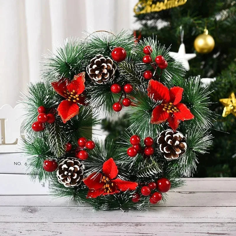 30cm Christmas Wreath with Bells, Gift Bow & Stars