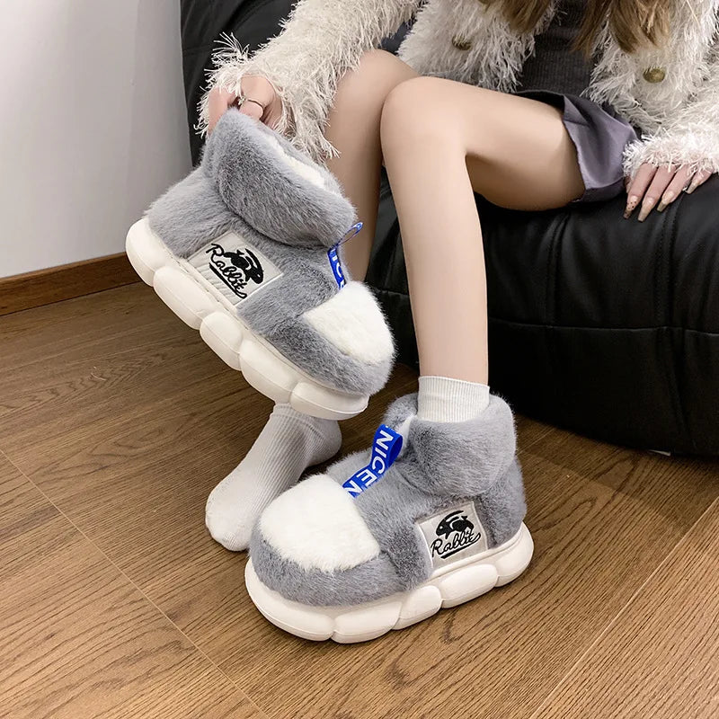 Winter Plush Cotton Slippers for Men & Women