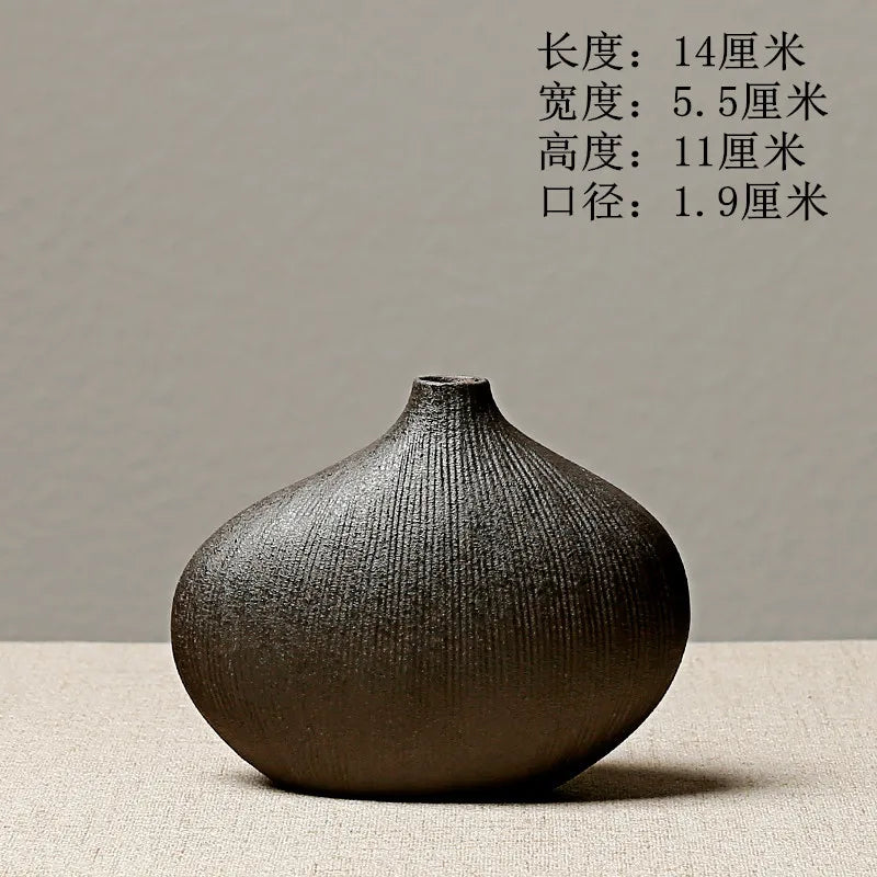 Japanese-Style Terracotta Flower Vase
