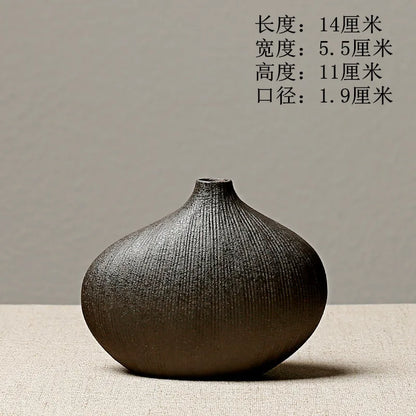 Japanese-Style Terracotta Flower Vase