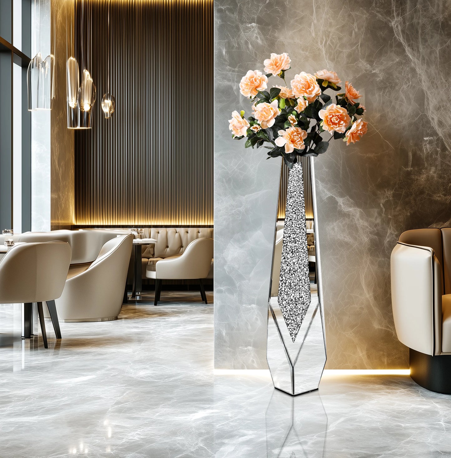 Tall Floor Mirror Glass Vase