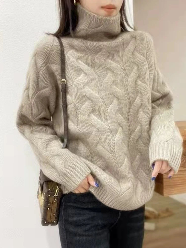 Women’s 100% Cashmere High-Neck Sweater