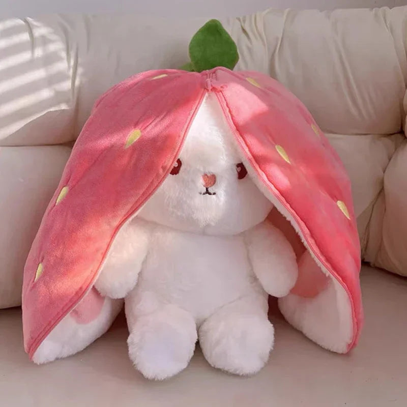 25cm Cute Strawberry & Carrot Rabbit Plush Toy