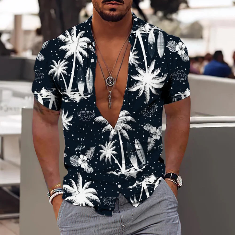 Men’s 3D Printed Coconut Hawaiian Shirt