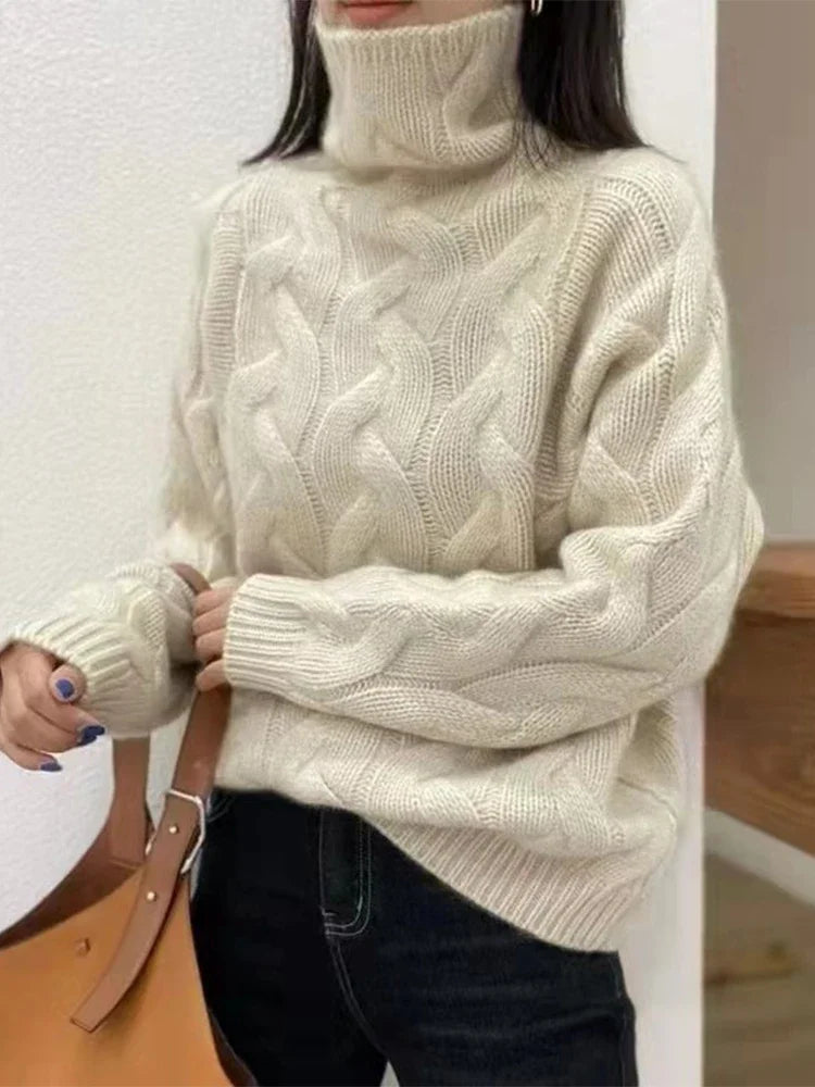 Women’s 100% Cashmere High-Neck Sweater