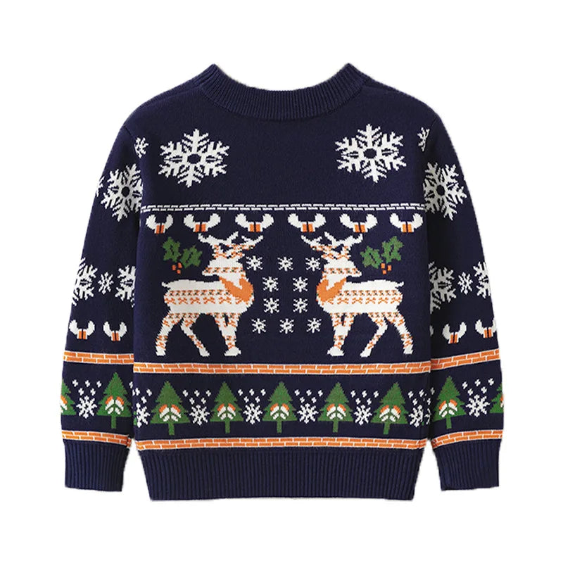 Kids Cartoon Pullover Sweater – Autumn Christmas & New Year Knitted Tops for Boys & Girls