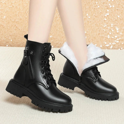 WOIZGIC Women’s Genuine Leather Ankle Boots