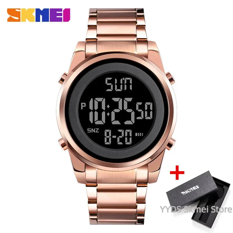 Luxury Waterproof Stainless Steel Men’s Digital Sports Watch