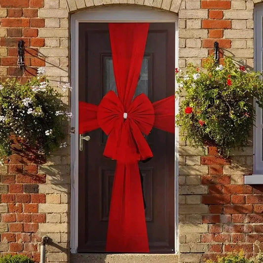 Elegant Deluxe Christmas Door Bow – Large Red Ribbon Wrap for Front Door, Trees & Fireplace Decor