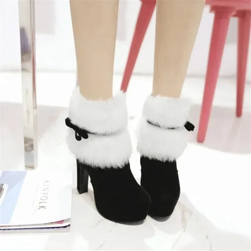 Women’s Christmas Winter Ankle Boots with Faux Fur