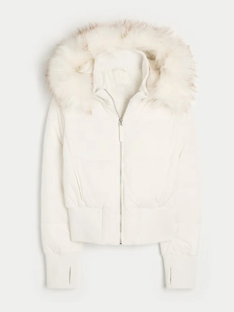 Women’s Faux Fur Cropped Padded Jacket