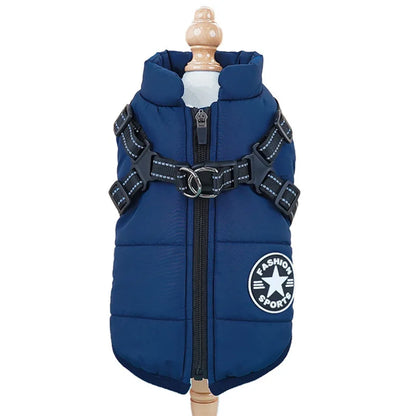 Incredible Waterproof Winter Dog Jacket with Harness
