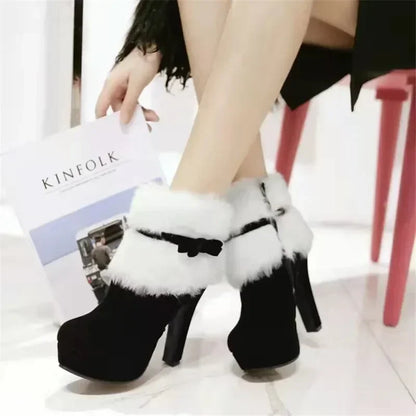 Women’s Christmas Winter Ankle Boots with Faux Fur