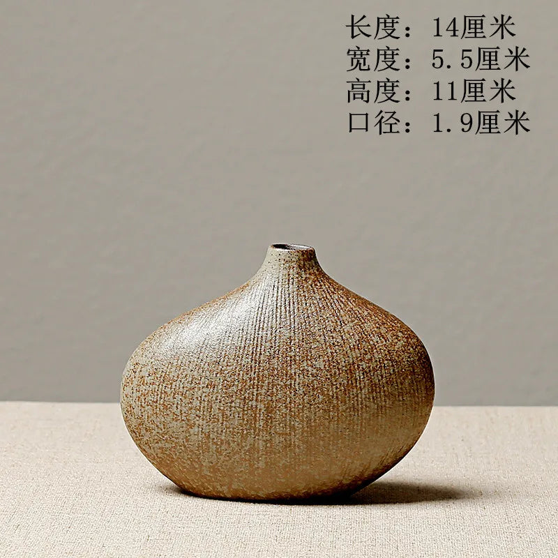 Japanese-Style Terracotta Flower Vase