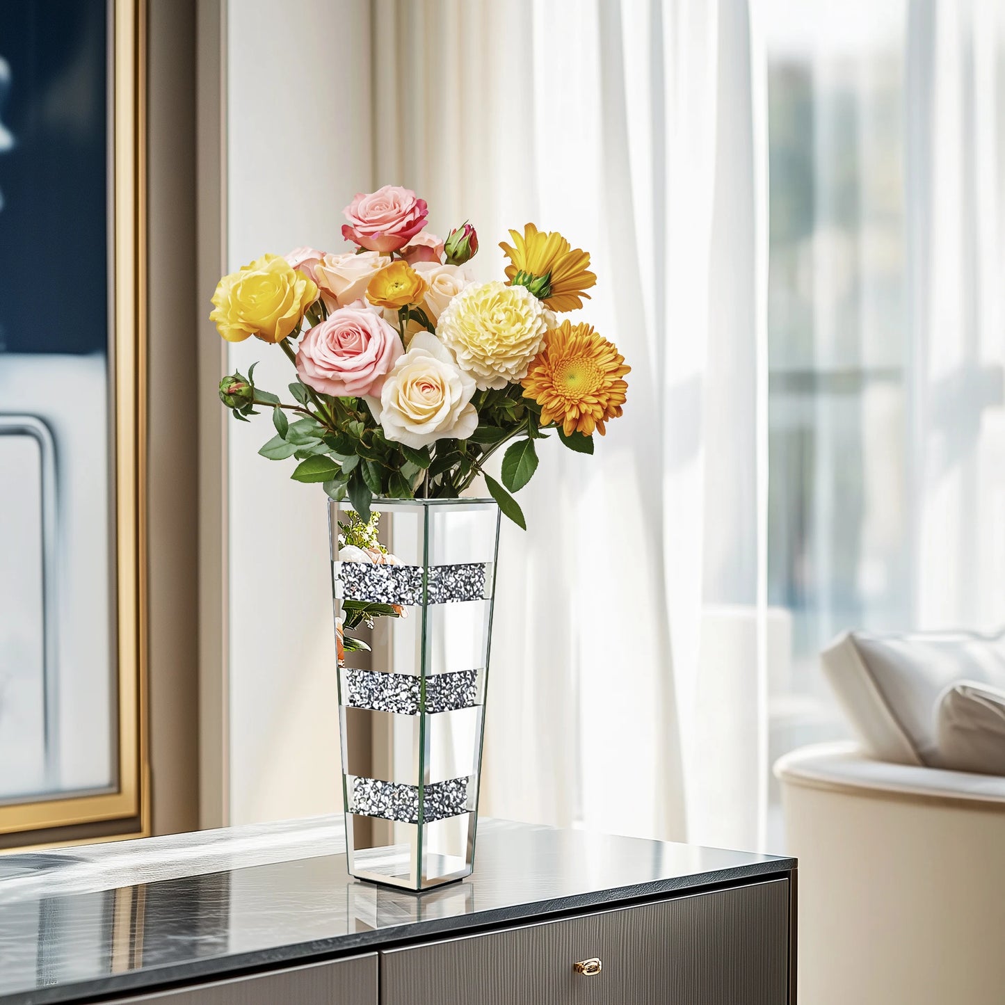 Tall Floor Mirror Glass Vase