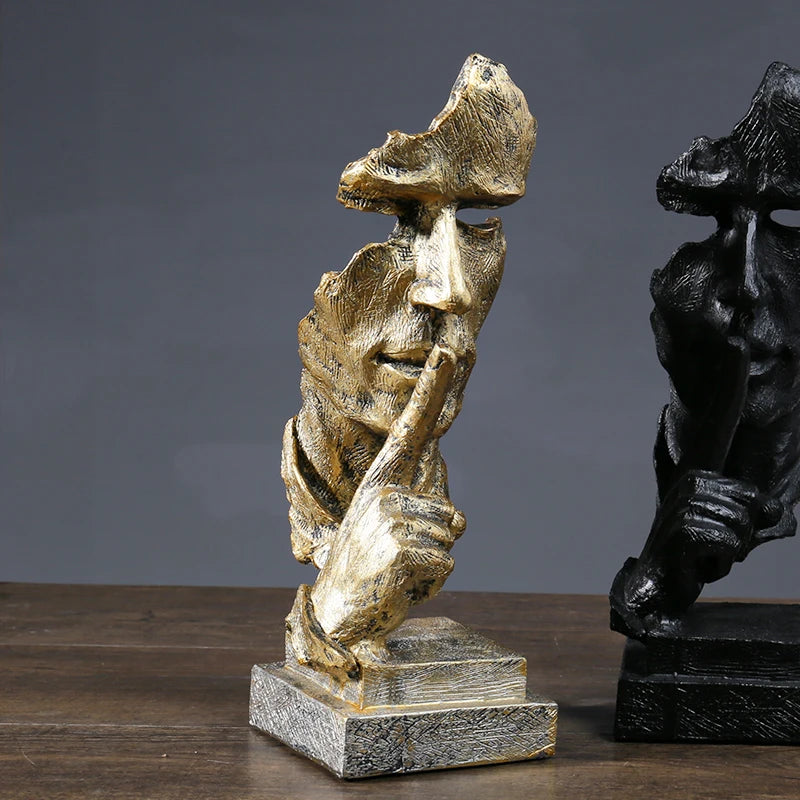 Nordic “Silence Is Golden” Resin Sculpture