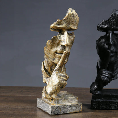 Nordic “Silence Is Golden” Resin Sculpture