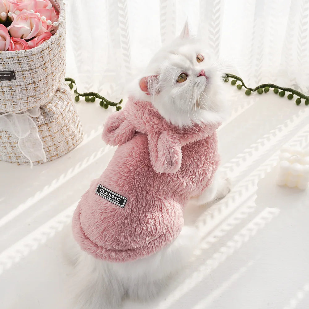 Pet Dog & Cat Fleece Hoodie Coat