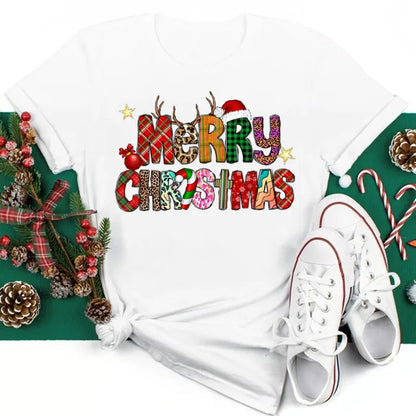 Funny Santa Print Christmas Women's T-Shirt