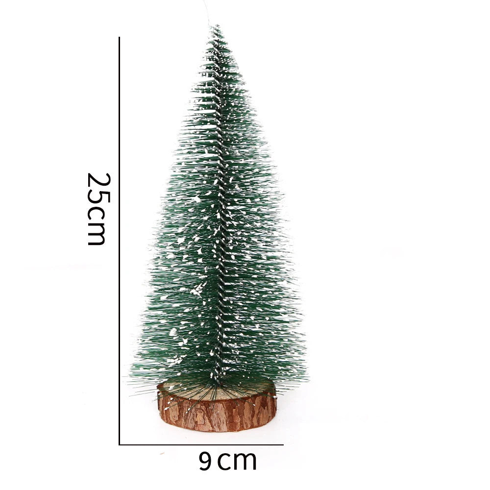Mini Artificial Christmas Trees with Wooden Base