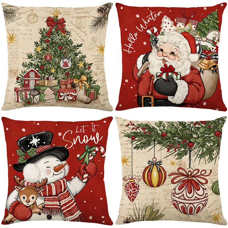 45cm Christmas Cushion Cover – Festive Holiday Pillowcase for Home Decor, Xmas & New Year 2025-2026 Decorations