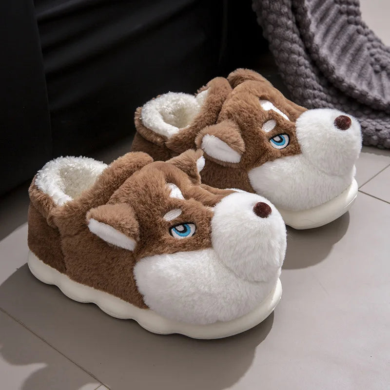 Cartoon Dog Cotton Slippers