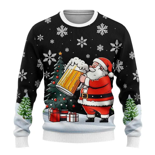 Beer Print Ugly Christmas Sweater