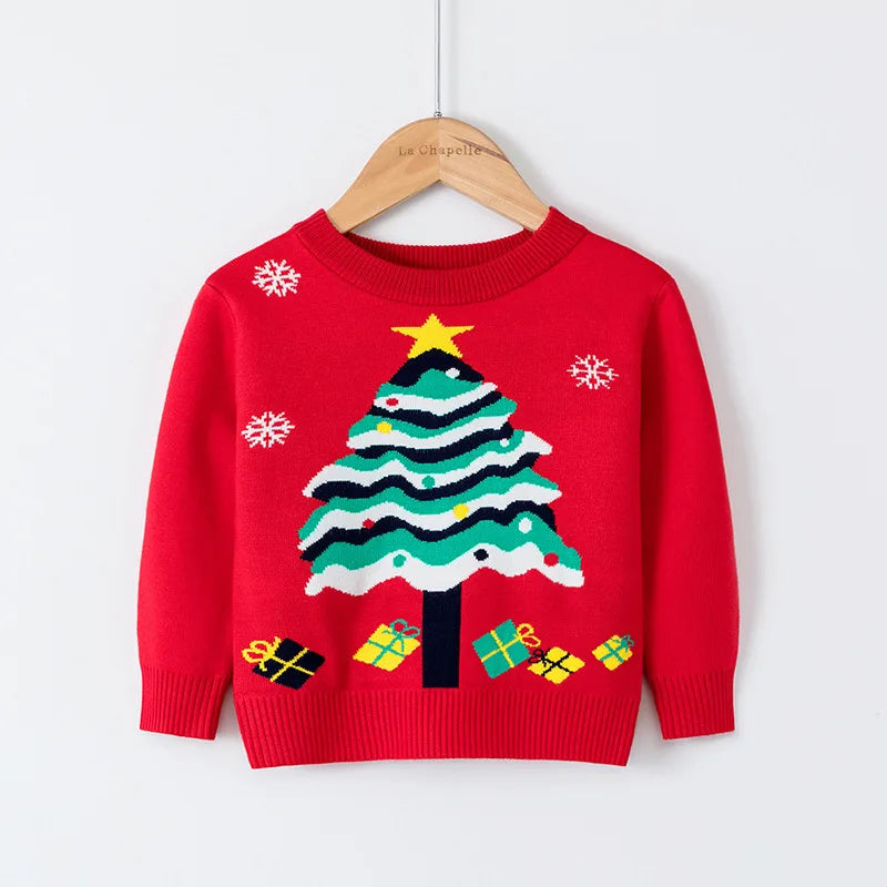 Kids Cartoon Pullover Sweater – Autumn Christmas & New Year Knitted Tops for Boys & Girls