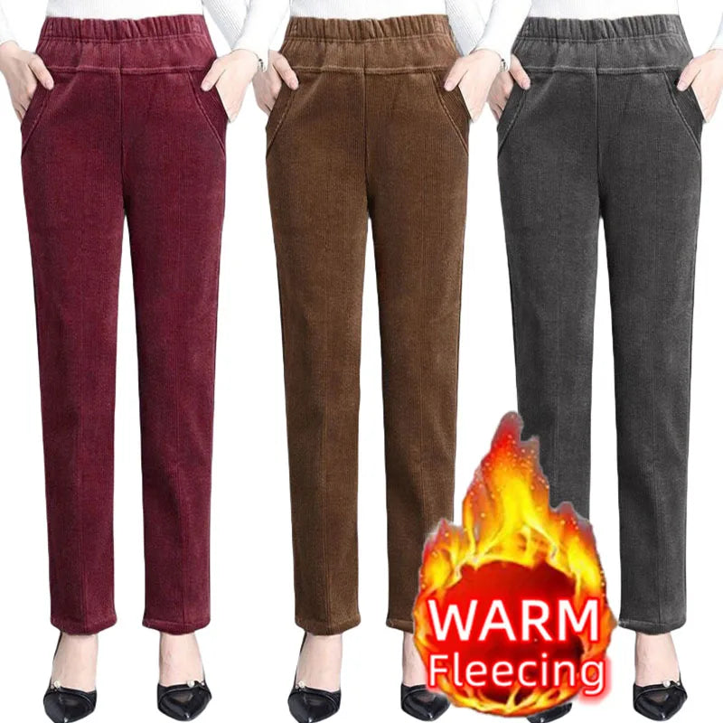 Women's High-Waisted Fleece Lined Pencil Pants