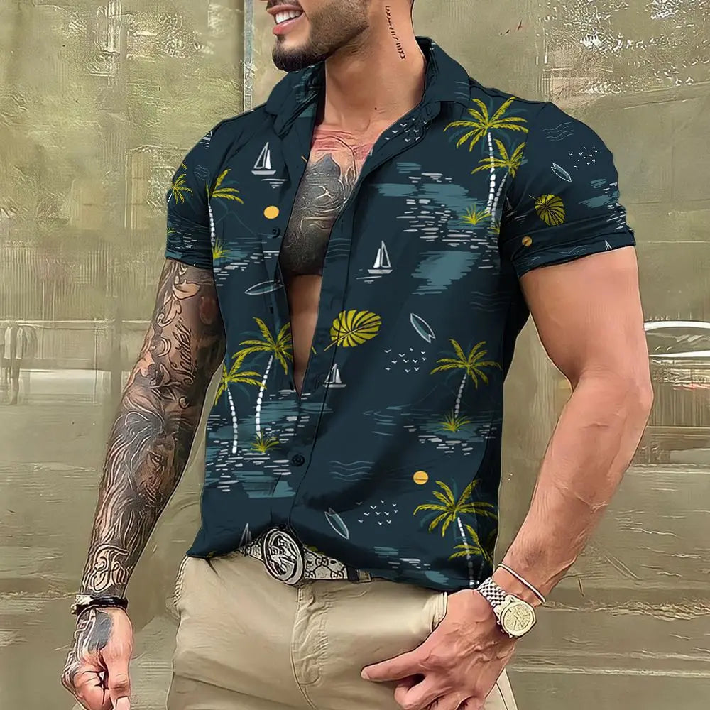 Men’s 3D Printed Coconut Hawaiian Shirt