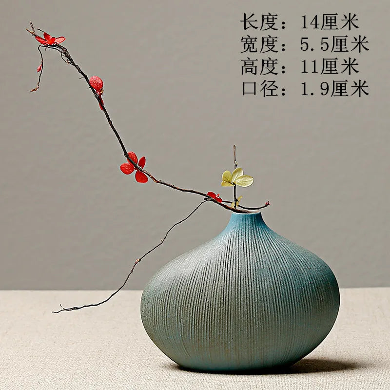 Japanese-Style Terracotta Flower Vase