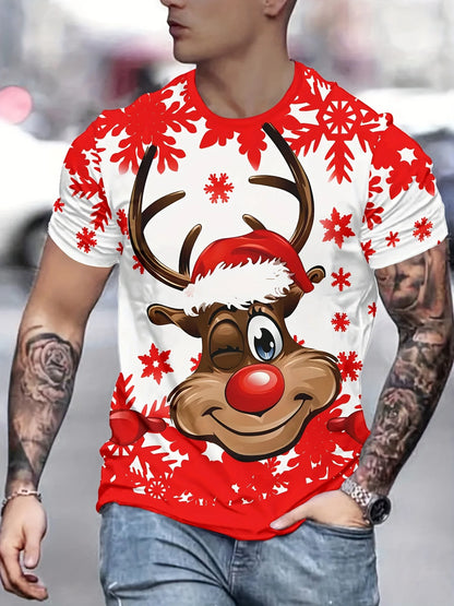 Men’s Christmas 3D Santa Claus Print T-Shirt
