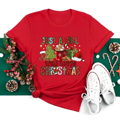 Funny Santa Print Christmas Women's T-Shirt