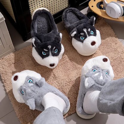 Cartoon Dog Cotton Slippers