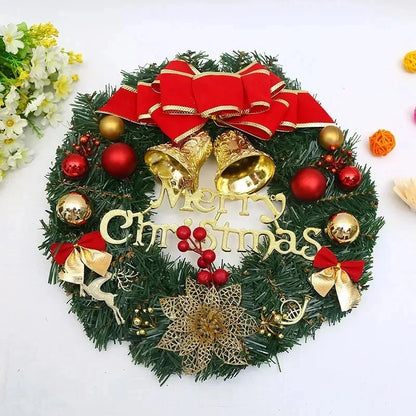 30cm Christmas Wreath with Bells, Gift Bow & Stars